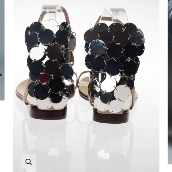 AMINAH Abdul Jillil Leather Coin Sandal Silver - Picture 12 of 14